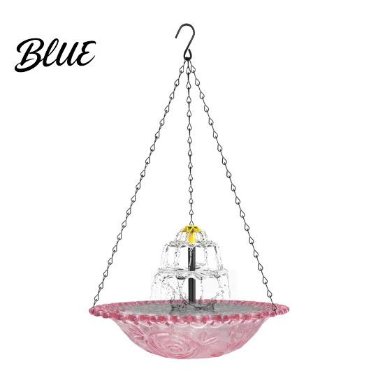 Fontana a Cascata per Uccelli da Giardino 3 Livelli Vasca Solare per Uccelli Sospesa per Colibrì Alimentata ad Energia Solare per Uccelli per Bere e Riposare Giardino Esterno Patio