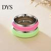 Modern Finger Decoration Luminous Ring for Couples, 6mm Stainless Steel Hypoallergenic with Versatile Decorative Resin Bands Colorful Inlay,