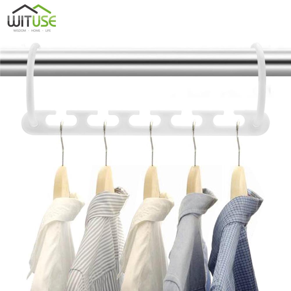 8 4 2 1 ABS Plastic Magic Wonder Hangers Closet Space Saver Smart Organizer Clothes With 2 Hooks