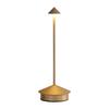 Zafferano Pina Pro - Dimbare LED tafellamp in aluminium, IP54 bescherming, voor binnen/buiten gebruik, stekkerbasis, H29cm, EU-stekker - Corten-Wellngs_siasd