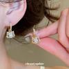 New shining zircon KT cat ear buckle exquisite cute style earrings light luxury high-end feeling great good-looking earrings women