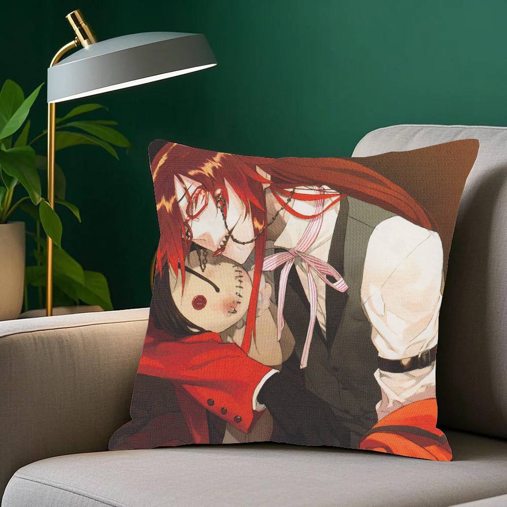 Grell Sutcliff Anime Black B-Butler Pillow Case Home Decor Throw For Sofa Bed Car Room Decor Gift Idea