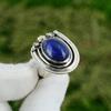 Geburtstagsgeschenk für sie Natürlicher Lapislazuli Solitär Verstellbarer Ring 925 Silber