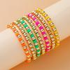 Beach Resort Wind Bracelet Versatile Multi-strip Stacked Bohemian Color Pottery Sheet Beaded Gold Bead Bracelet