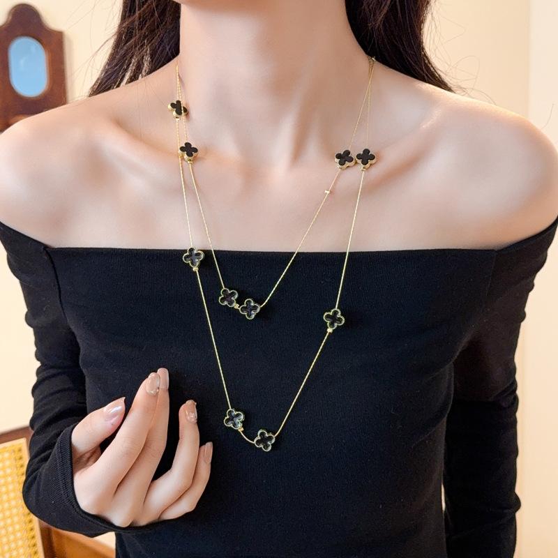 Fashion Multi-layer Sweater Chain Versatile High-grade Sense of Temperament Necklace Clothes Accessories Pendant Waist Chain
