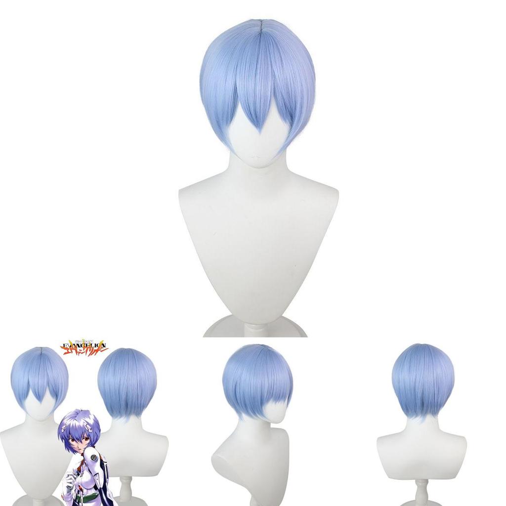 Authentic Eva Ayanami Rei Cosplay Wig With High Temperature Wire Light Blue
