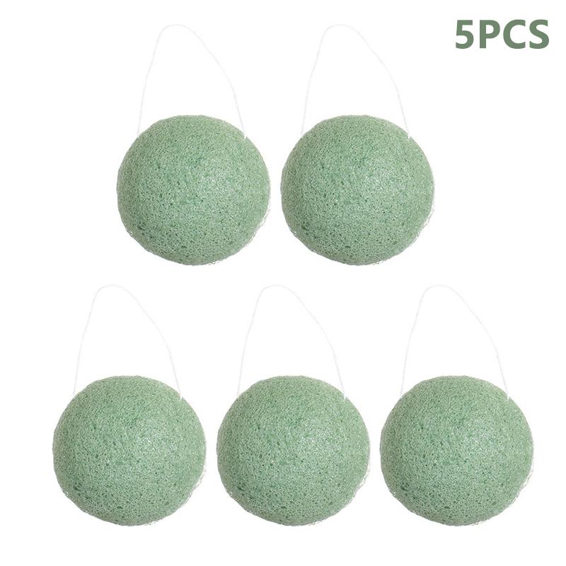 Fiber Material Round Facial Cleansing Exfoliator Face Wash Cleaning Sponge Face Wash Puff 1/5 Pcs Konjac Cleansing Sponge