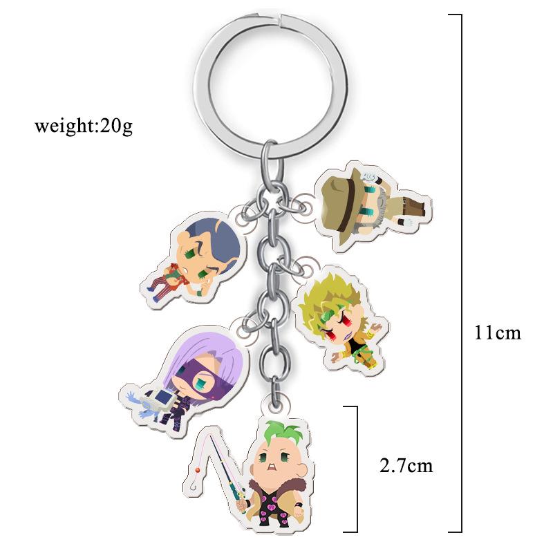 JOJO's Bizarre Adventure Acrylic Double-Sided Transparent Keychain Set of 5 Pendants