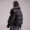 Jaqueta Puffer de Inverno Feminina Casaco Curto de Penas Streetwear Parkas Quentes Mangas Outwear