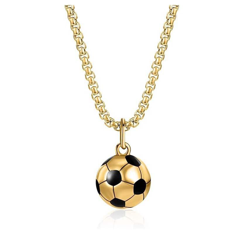 European, American, American, Canadian and Mexican World Cup Football Titanium Steel Necklace Jewelry 60CM