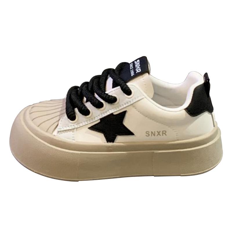 White Shoes Women's Casual Sneakers for Women Vintage Fashionable Lightweight Leather Spring Autumn Student Shoes