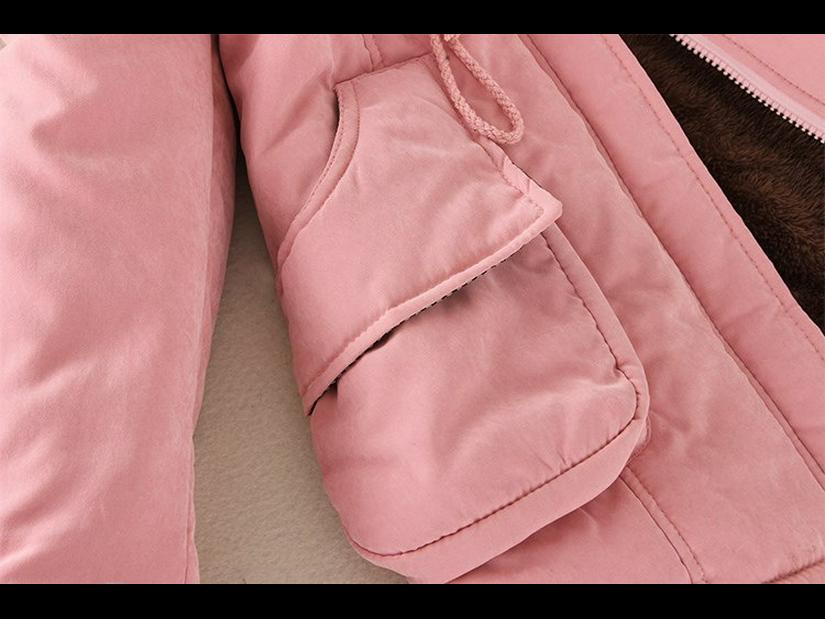 2024 Autumn/Winter Korean Style Slim Waist Hooded Military Cotton Coat for Women