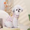 25 New Dog Clothes Spring and Summer Small Dog Bichon Teddy Pomeranian Striped Bottom Shirt Home Casual Clothes