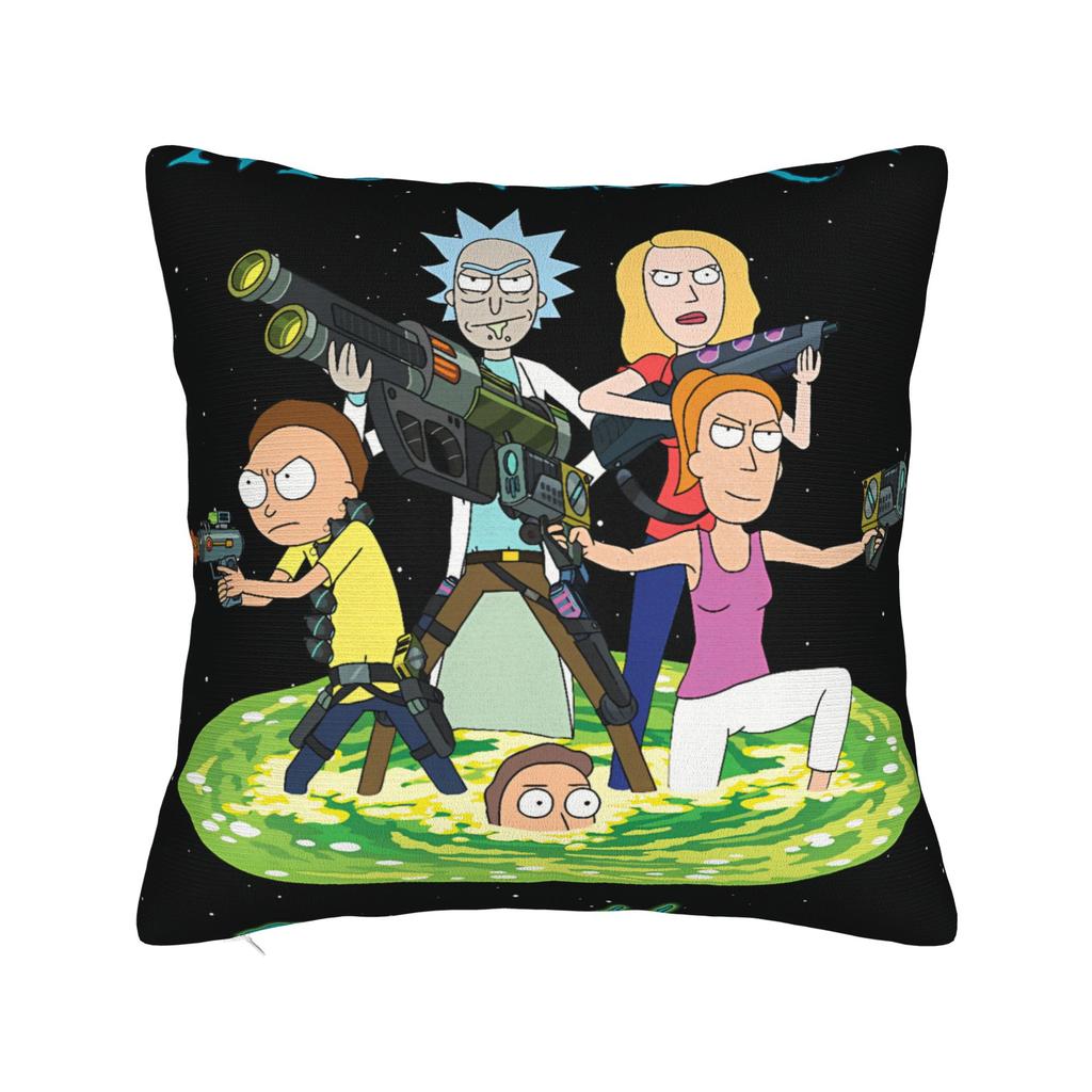 Ricked and Mortys Pillow Case  Comfy Pillow Cover For Office Car Home Decor Novelty Cushion Cover