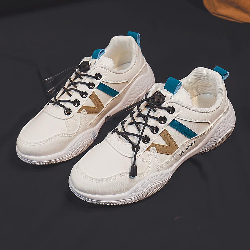 White Shoes Women's New Spring and Autumn Versatile Students Do Not Tie Shoelaces No-Tie Non-Slip Casual Sneaker