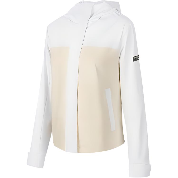 Skechers Hooded Zipper Color Block Long Sleeve Jacket Women Jackets Pearl-White P423W090-02EP L
