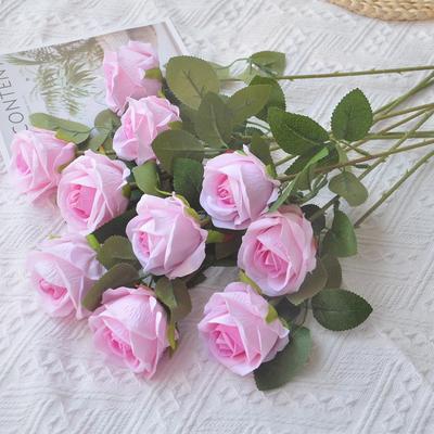 5ks Umelé kvety Hodvábna ruža Dlhá vetva Kytica na svadbu Domáca dekorácia Umelé rastliny DIY Potreby na veniec Príslušenstvo