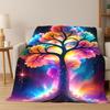 Lebensbaum Nordische Mythologie Yggdrasil Natur Cartoon Flanelldecke Weiche Wohndecke für Schlafzimmer Wohnzimmer Bett Reise Kind