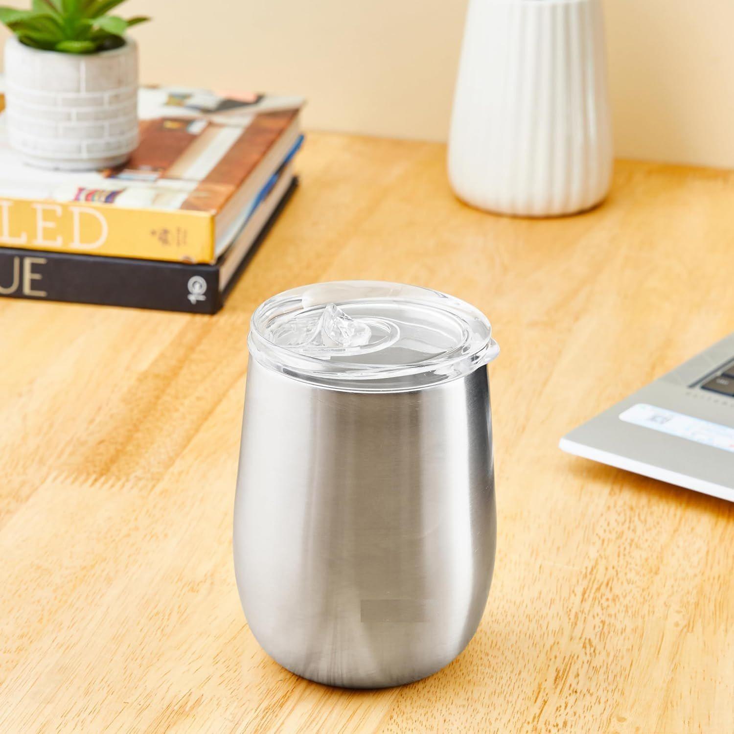 

Термостакан из нержавеющей стали | Кружка для кофе | Двойные стенки | Не потеющий сиппер с крышкой для горячих и холодных напитков | Одобрено BIS | 300 мл (Отделка из серебристой стали)