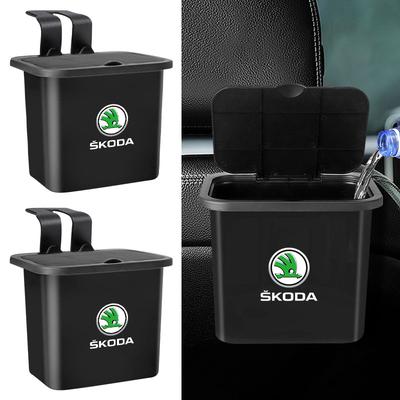 1 Pièce Poubelle Suspendue de Voiture Boîte de Rangement Dossier de Siège Support de Téléphone Crochet pour SCALA Superb Octavia 2 3 A4 A5 Fabia Kamiq Kapoq Kodiaq Rapid