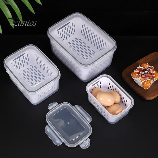 3Pcs Fruit Storage Containers Food Grade BPA Free Large Capacity Good Sealing Easy To Clean Fruit Vegetable Storage Boxes with Lid