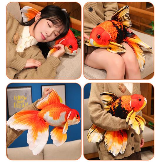 Goldfish Plush Doll Realistic Fish-shaped Throw Pillow Soft Stuffed Animal Doll for Home Decor Kids Gift And Cuddle Companion