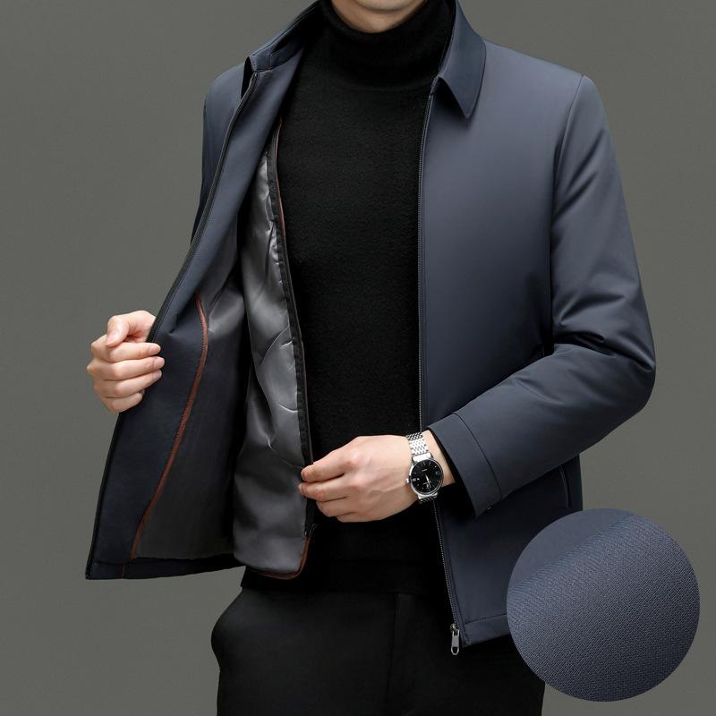 Herren Daunenjacke Verdickte Herren Herbst- und Winter Revers Abnehmbare Jacke