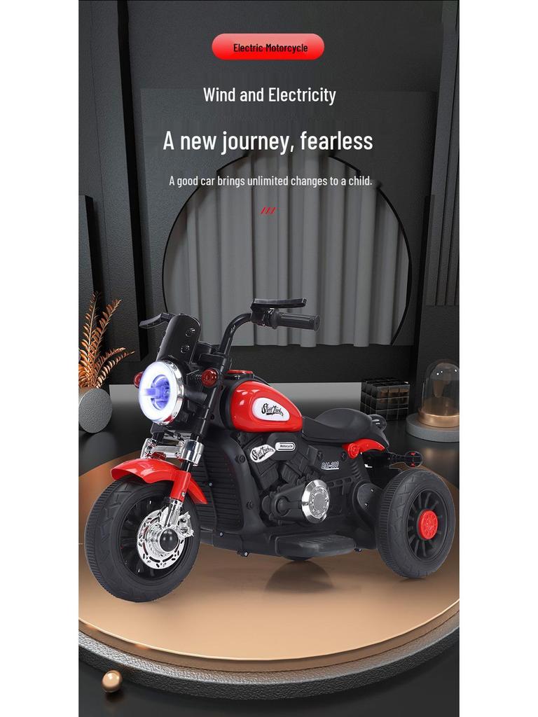 Kids' Electric Tricycle: Remote Control Ride-On Motorcycle