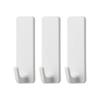 LEC Small Adhesive Hook 3 Pieces Load Capacity 1kg White