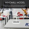 Solar Windmill Toy Desktop Turbine Model Wind Turbine for Boys and Girls Solar Powered Windmills Abs Plastics White Educational Set