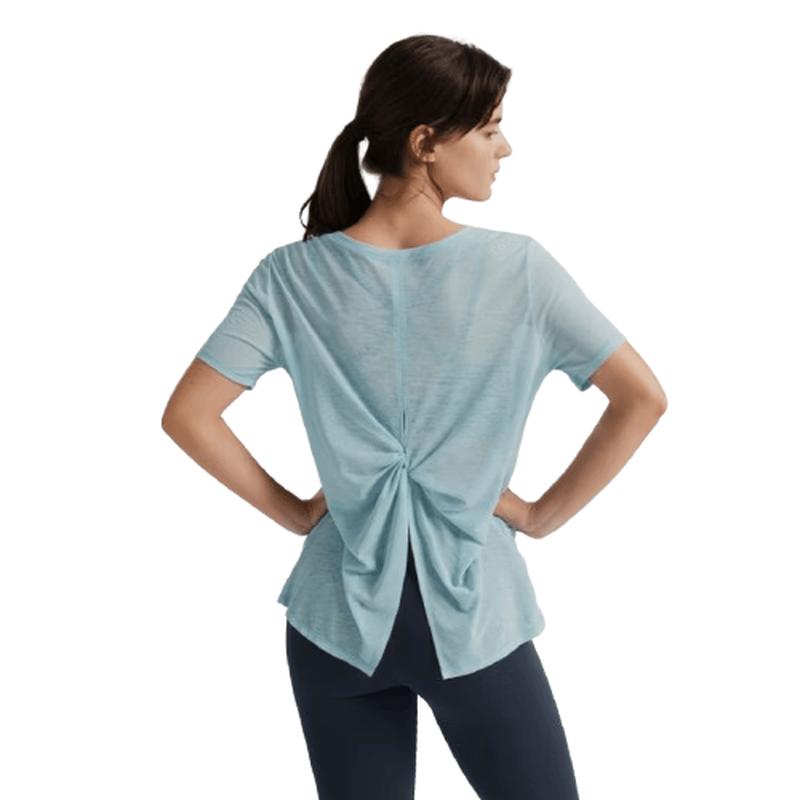 Gigt Women s Mesh Layering Yoga Fitness Short Sleeve T-Shirt XL