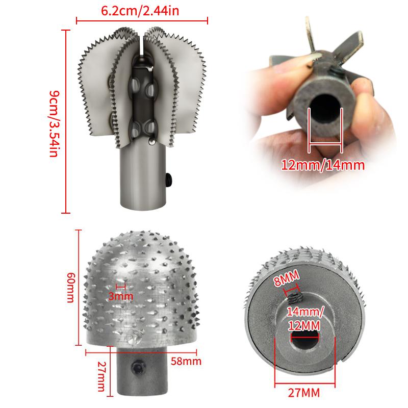 Elektrischer Kokosnussraspler Kopf Ersatz Schwerlast 12/14mm Kokosnussraspler Kopf Rolle Granate Modell Kokosnussraspler Maschine Kopf
