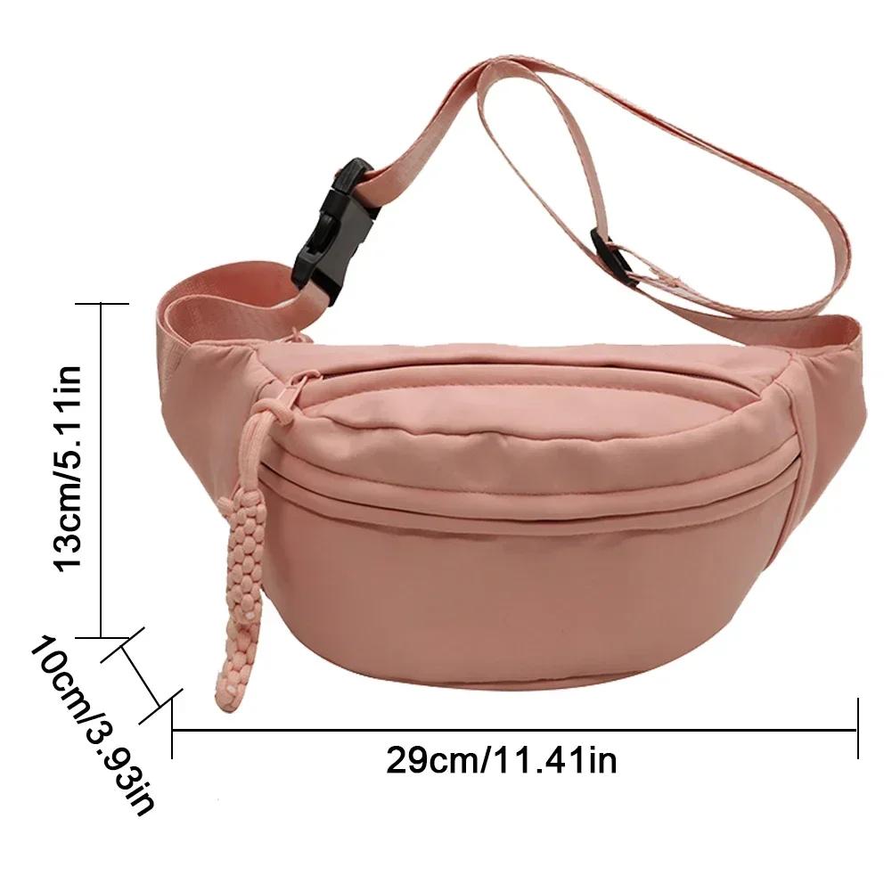 Brust Banana Bag für Damen Sling Crossbody Hüfttasche Canvas Lauf-Hüfttasche Lässige Bauchtaschen Sport Halbmond Gürteltasche