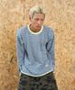 LOSERS CLUB Logo Stripe Round Neck Knit Gray