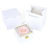 Luxury Rotating Acrylic Jewelry Box with Preserved Rose, Teddy Bear, and Birthday Cake Design