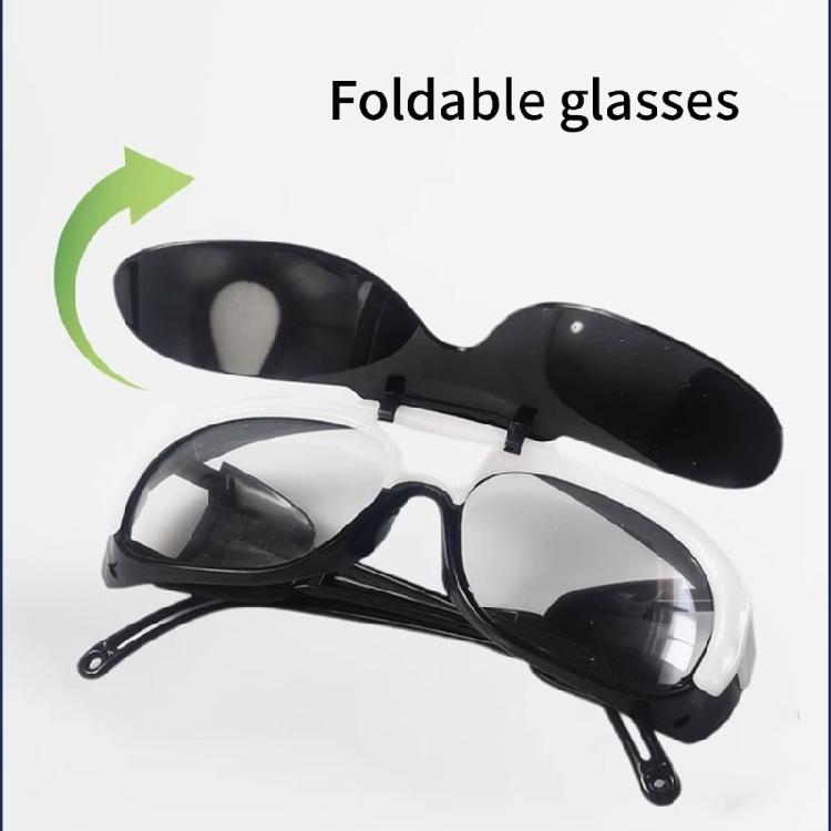 Welder Protective Glasses Flip Over Styles Lightweight Carbon Steel Frame Fog Proof Coating For Workshop Applications