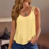 Women's Solid Color Top Mesh Hollowed Out Sleeveless Vest T-shirt
