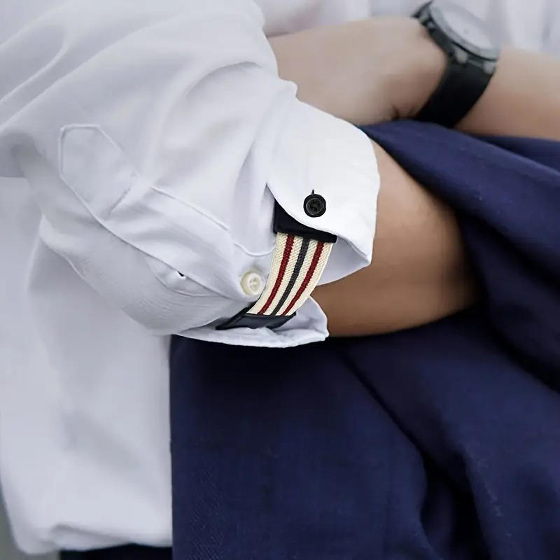 1Pair Shirt Cuff Holder for Men Women Button Closure Elastic Sleeves Keeper Anti-Slip Pull-Up Shirt Stays