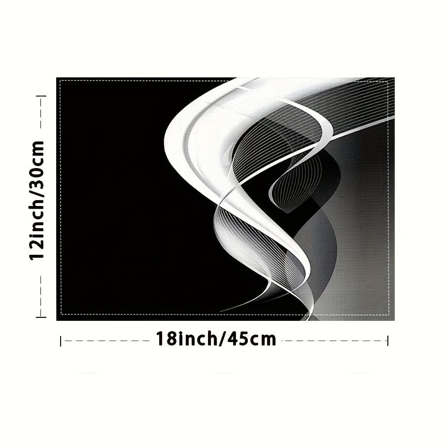 4/6pcs Set Modern Minimalist Textured Black And White Series Patterned Placemats for Seasonal Everyday Holiday Decoration Suitable for Home Kitchen