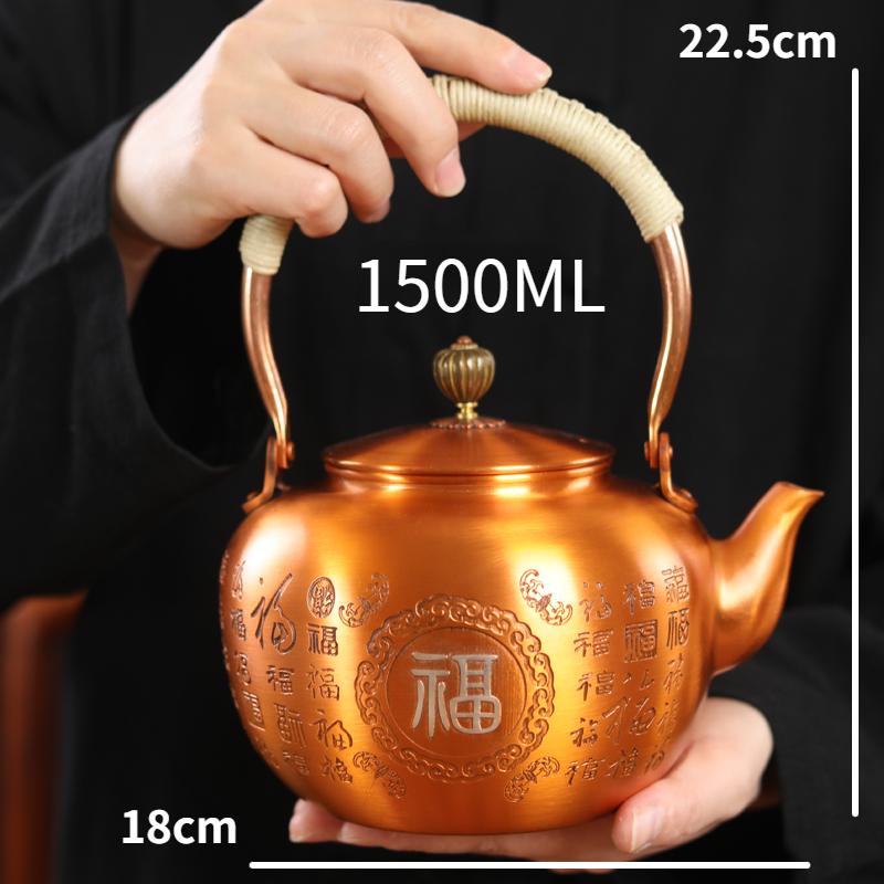 Handgefertigte Lila Kupfer Teekanne Haushalt Hochwertige Kochendes Wasser Hebebalken Kanne Reines Kupfer Kochende Teekanne Kung Fu Tee-Set