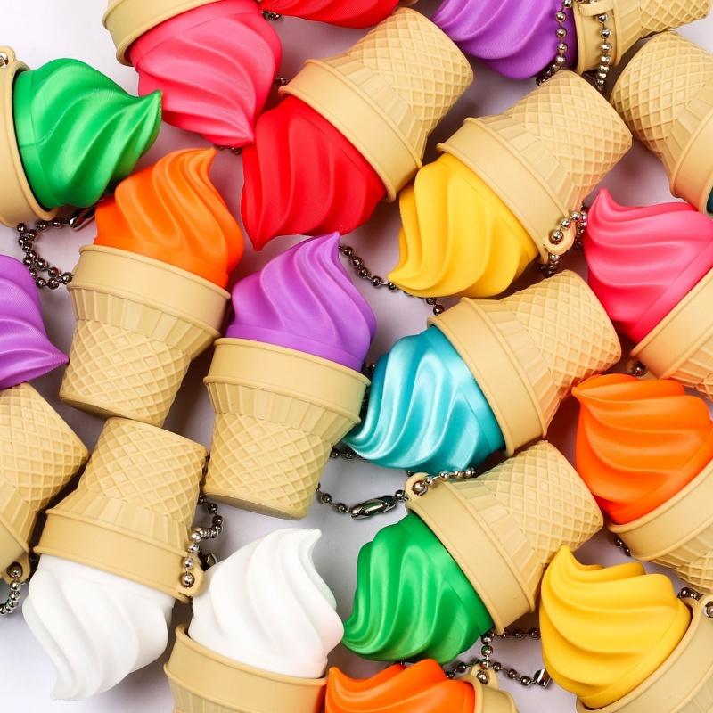 Ice Cream Clicker Fidget Toy Keychain with Mechanical Switch Sensory Backpack Charm Stress Relief Gift Satisfying Click Sound