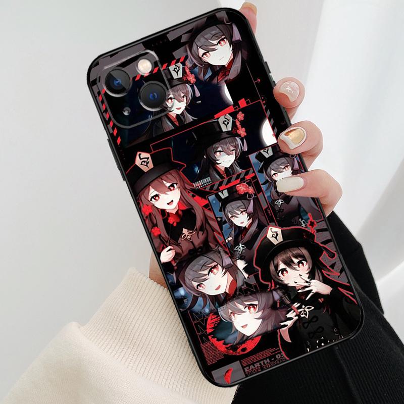 Hu Tao Genshin Impact Phone Case For iPhone 16 Pro Max 14 13 12 11 15 Pro Max Mini XR 15 16 Plus 16e Cover Coque