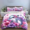 Dolphin Floral Set For Decor Exquisite Three-Piece Bedding Set Gift For Kids And Adults