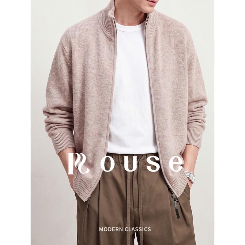 Lords Men's 100% Pure Wool Thickened High-Neck Cardigan