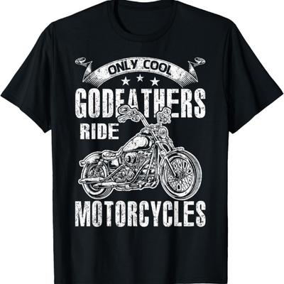 Only Cool Godfathers Rides Motorcycles T-Shirt