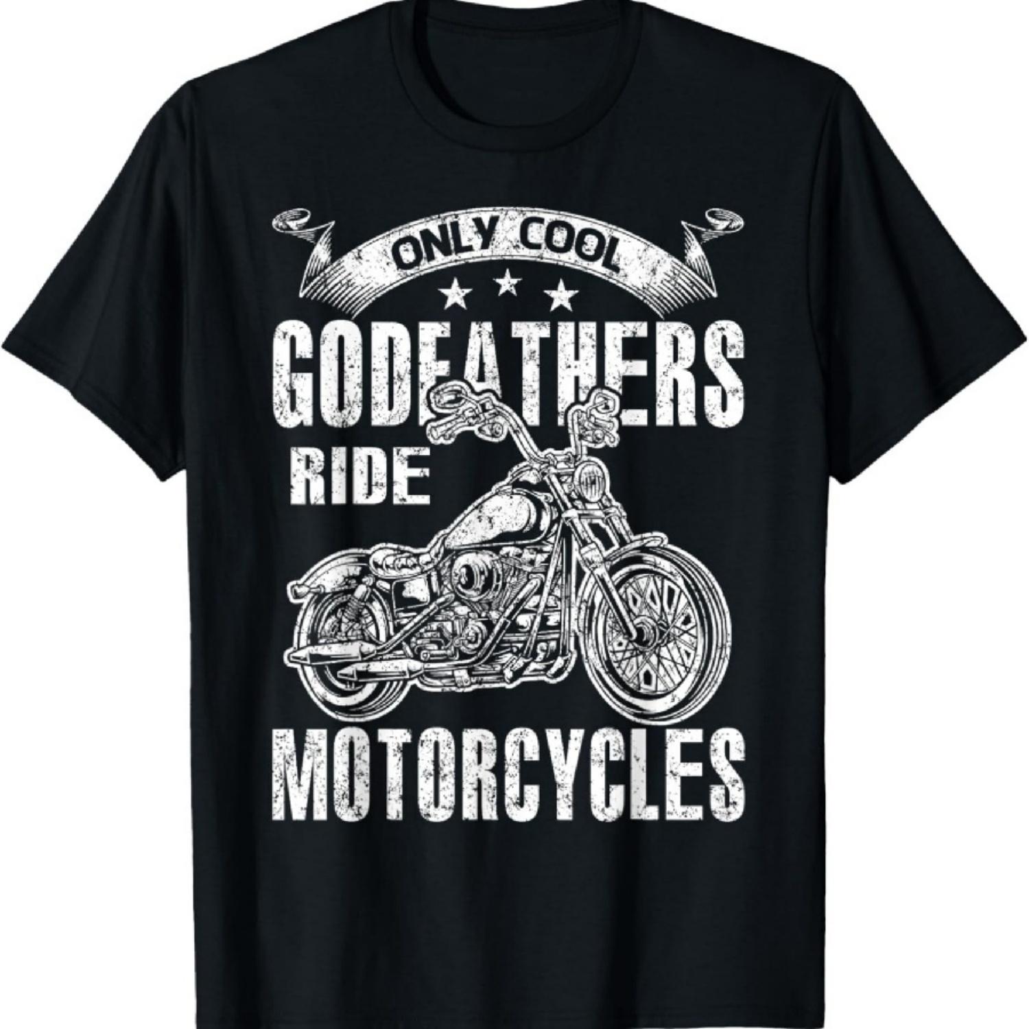 Only Cool Godfathers Rides Motorcycles T-Shirt S