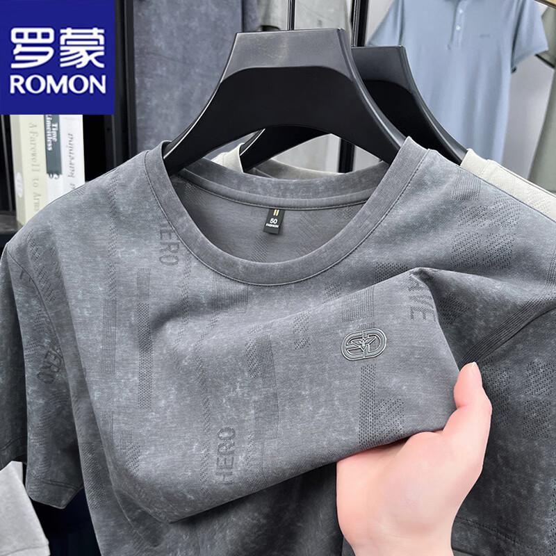 ROMON Men s Casual Round Neck Short Sleeve T-Shirt XL