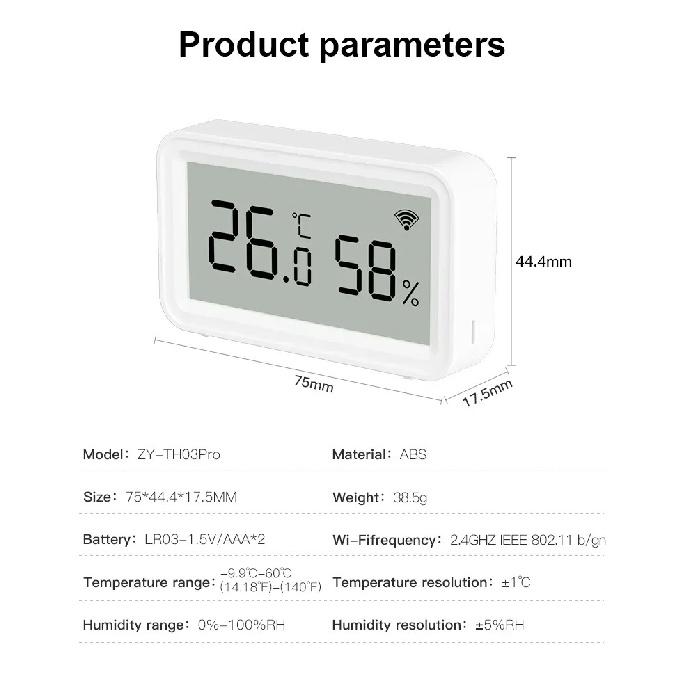 Tuya WiFi Sensor Wireless Humidity Temperature Monitor Smart Home Compatible with Smart Life Google Assistant and Alexa