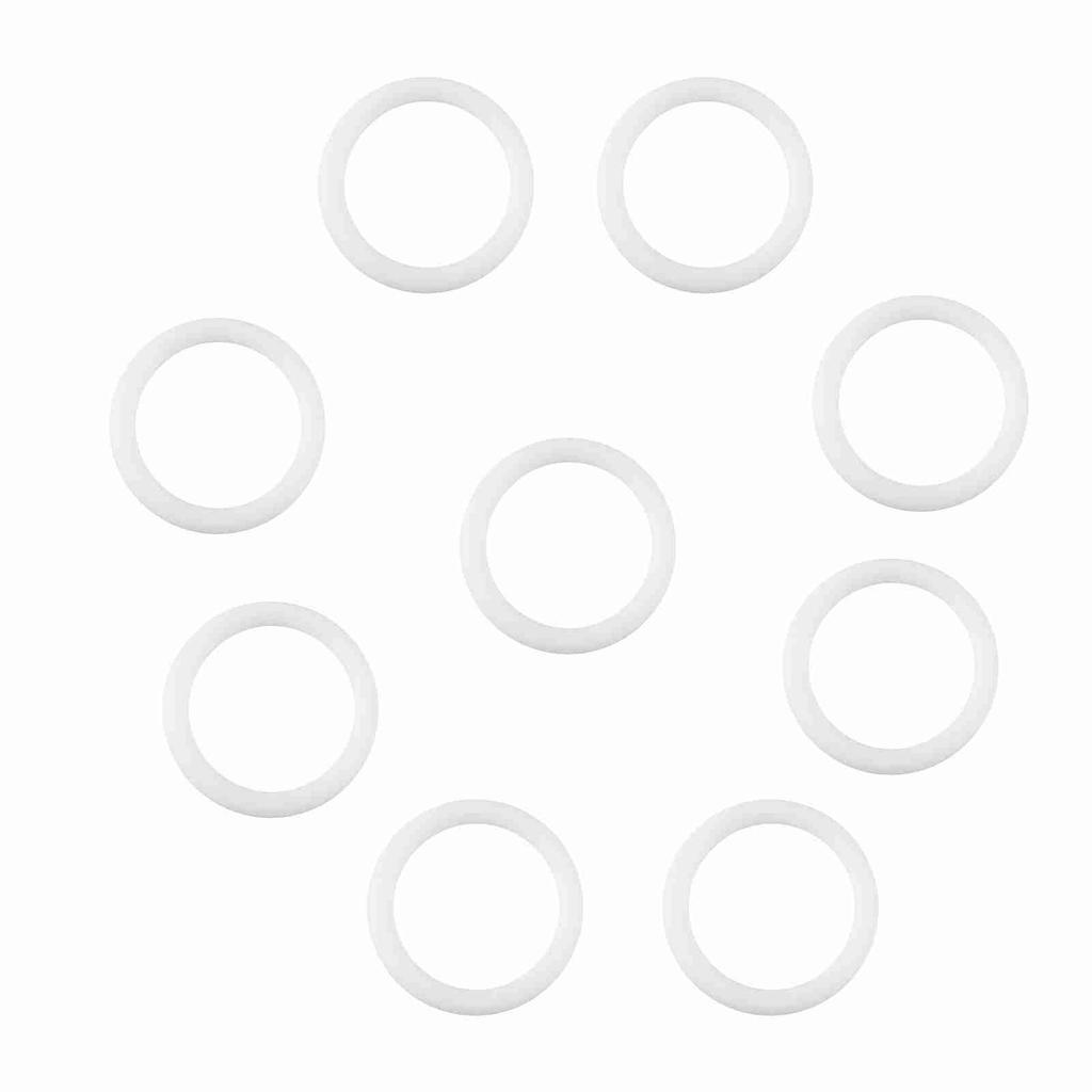 20pcs Silicone Safe O Rings Dummy Pacifier Chain Clips Adapter Holder for Baby White
