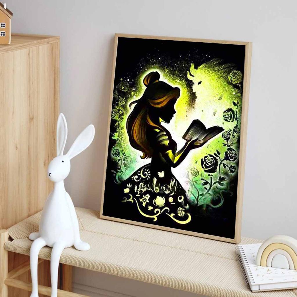 Full Round Diamond Painting The Princess Who Reads Books Art Rhinestone Picture Mosaic DIY 5D Cross Stitch Embroidery Home Decoration